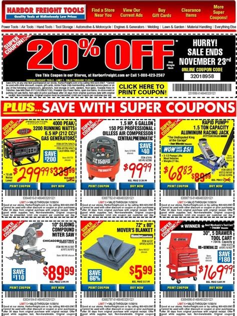 BAUER 964 in. . Harbor freight tools 20 off coupon